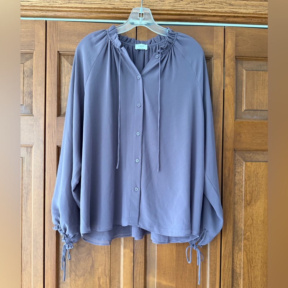 Wilfred Button-Front Blouse in Dusty Lavender